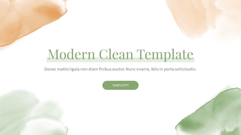 Minimal Watercolors Clean Report Powerpoint Template - Etsy
