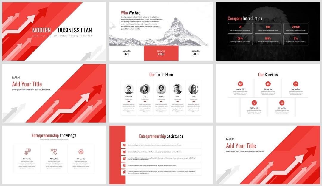 Modern Clean Business Plan Powerpoint Template - Etsy