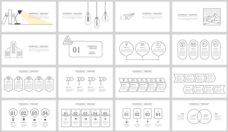 May include: A set of 10 infographic templates with different layouts and icons. The templates are designed for presentations, reports, and other visual communication needs.