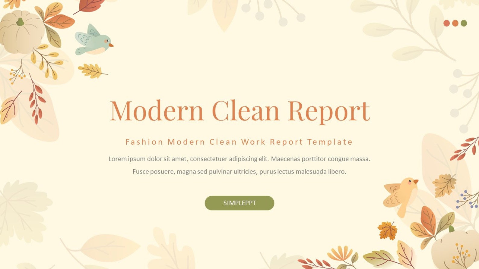 Minimal Clean Work Report Powerpoint Template - Etsy