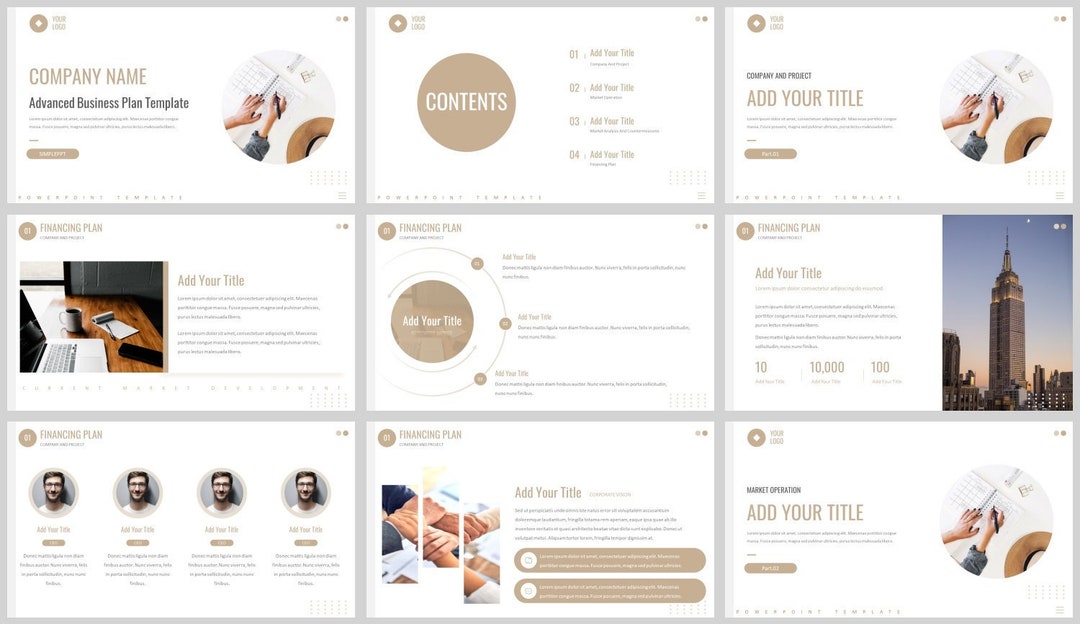 Modern Clean Business Plan Powerpoint Template - Etsy