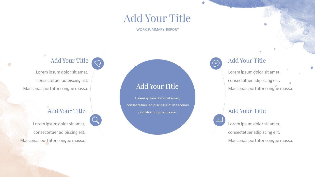 Minimal Watercolors Clean Report Powerpoint Template - Etsy