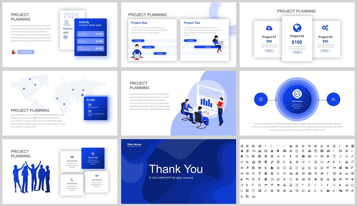Modern Clean Business Plan Powerpoint Template - Etsy