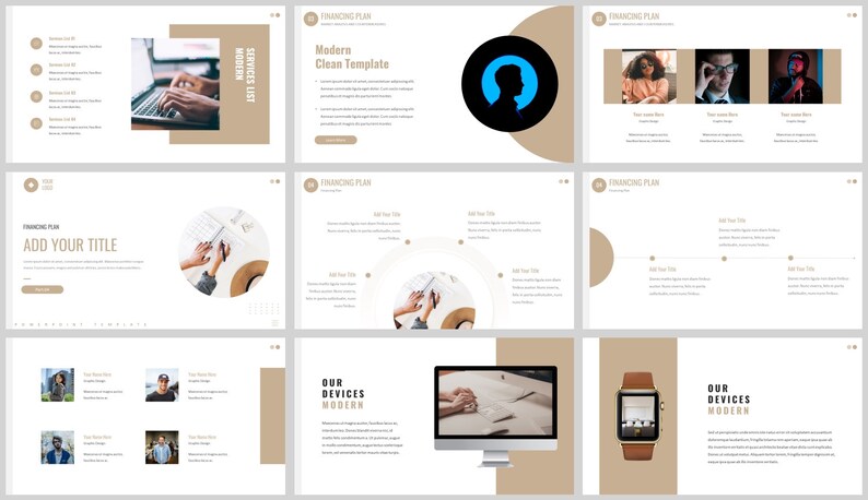 Modern Clean Business Plan Powerpoint Template - Etsy