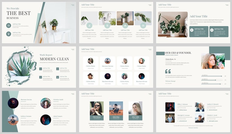 Minimal Modern Clean Business Powerpoint Template - Etsy UK