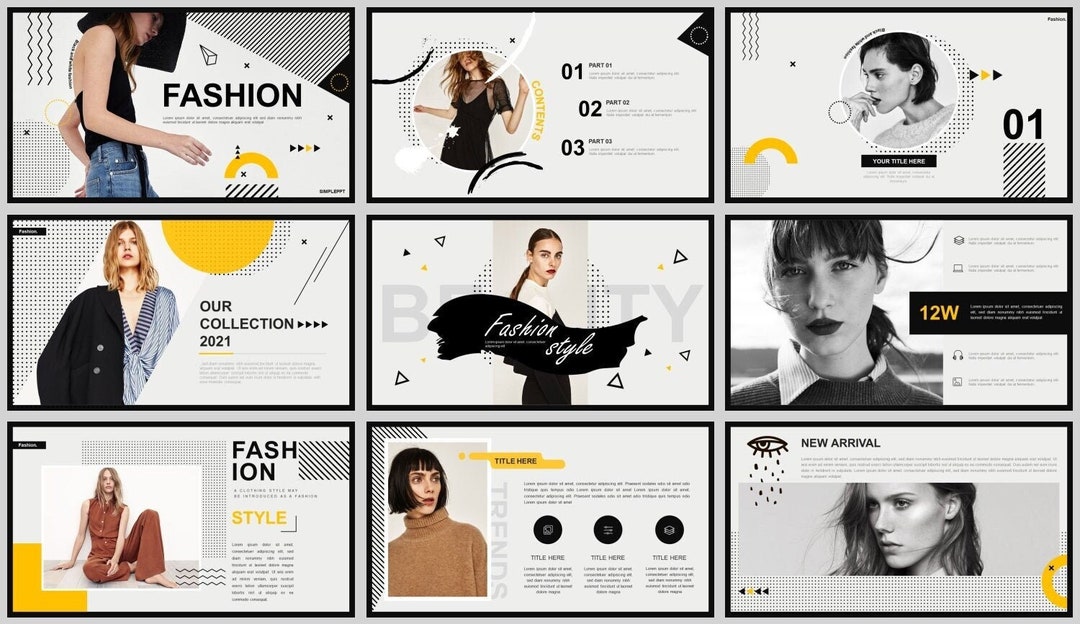 Minimal Fashion Clean Powerpoint Template - Etsy