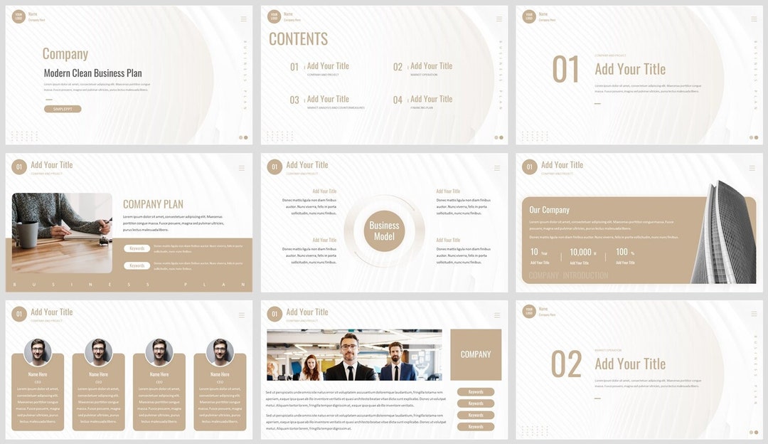 Minimal Clean Business Plan Powerpoint Template - Etsy Australia