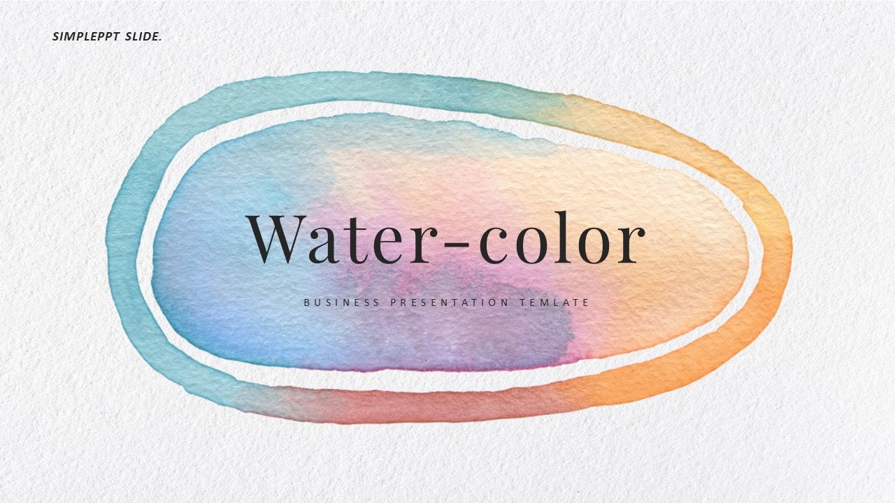 Minimal Watercolor Style Powerpoint Template - Etsy