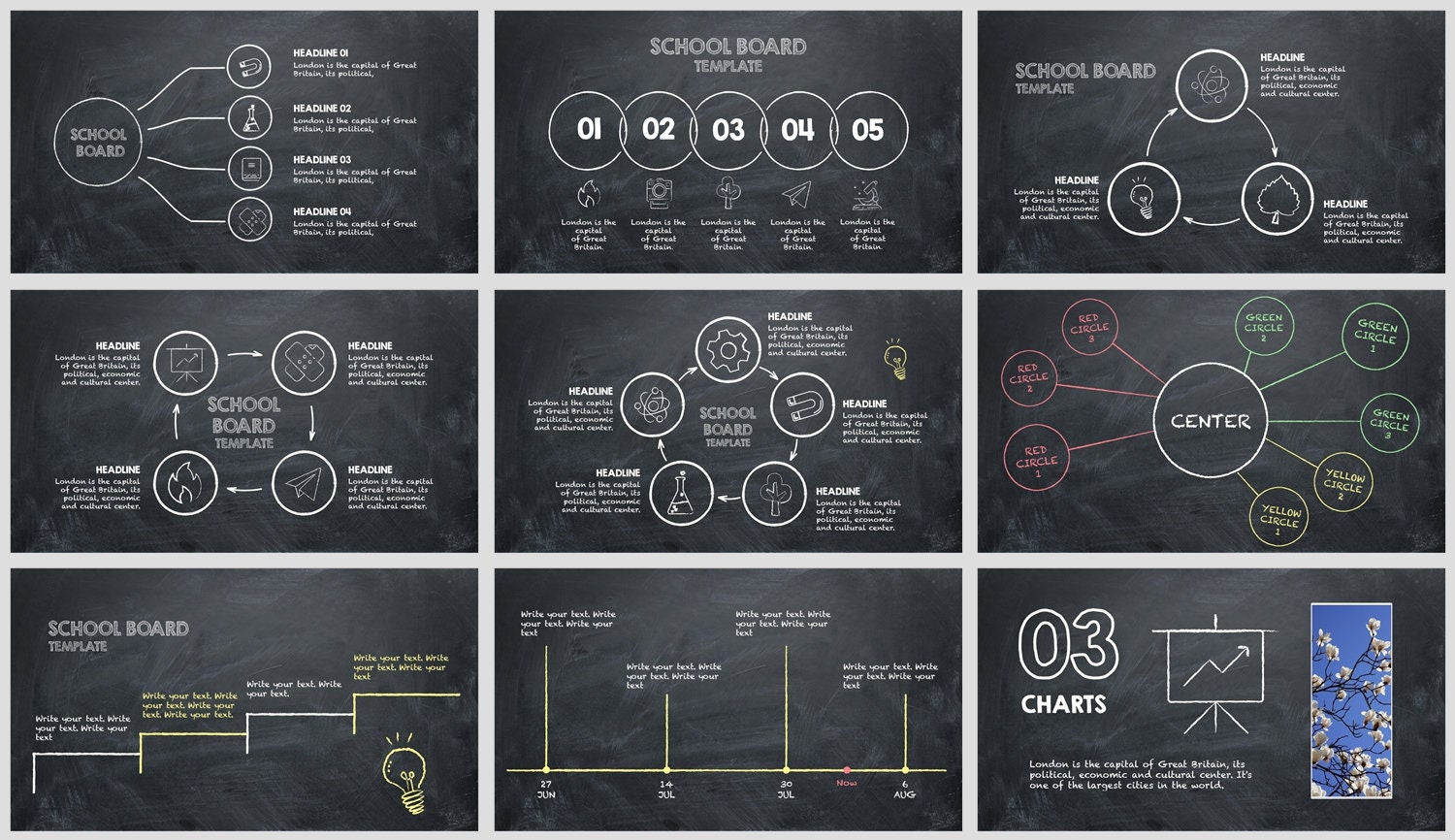 Handdraw Blackboard Style Report Powerpoint Template - Etsy