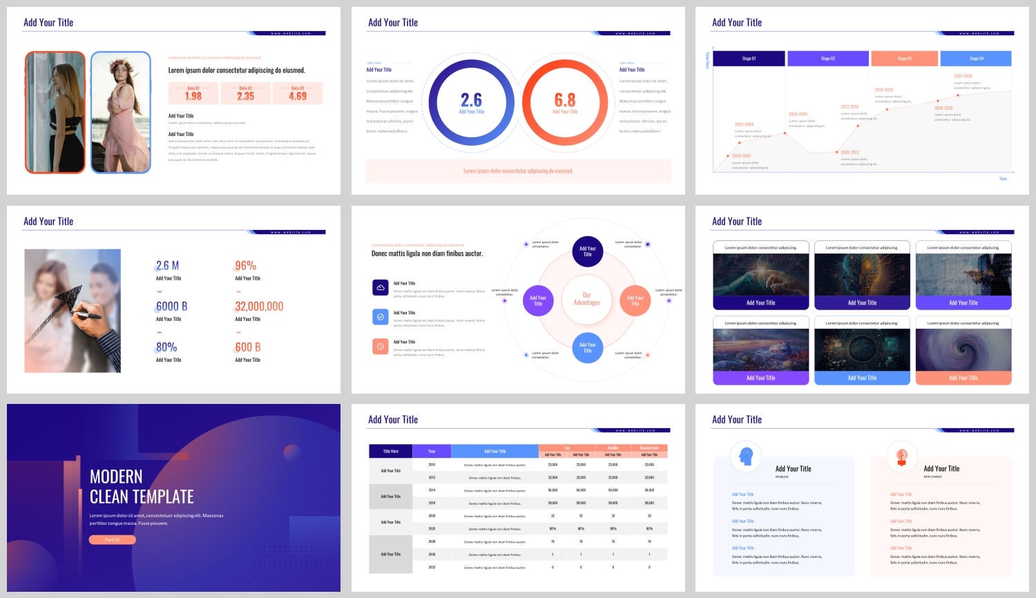 Modern Clean Business Plan Powerpoint Template - Etsy