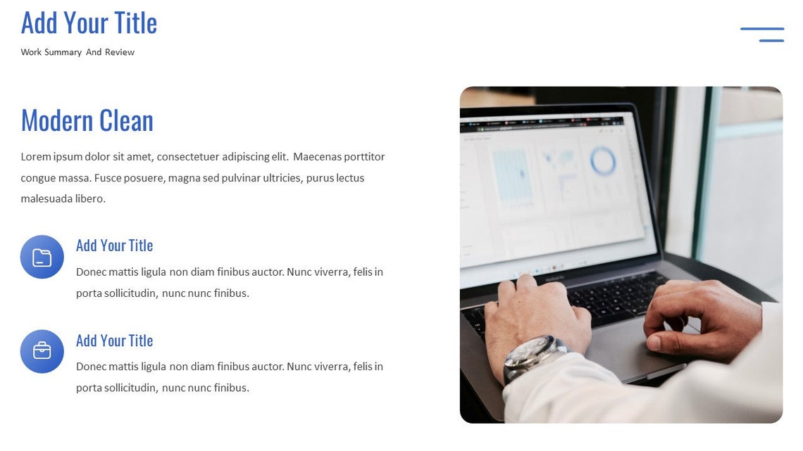 Minimal Work Summary Powerpoint Template - Etsy