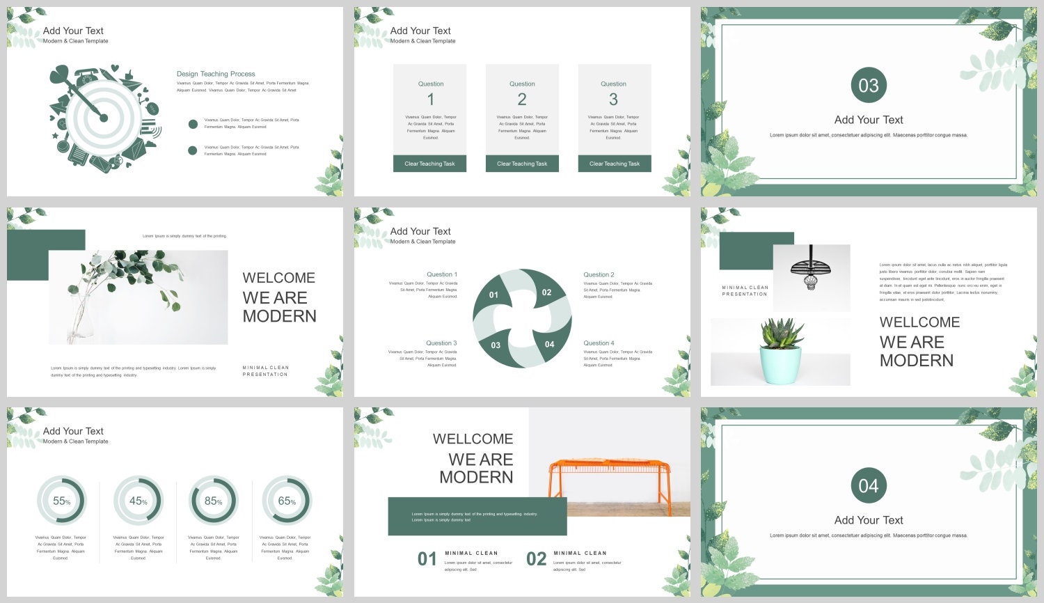Powerpoint Templates Minimalist Green