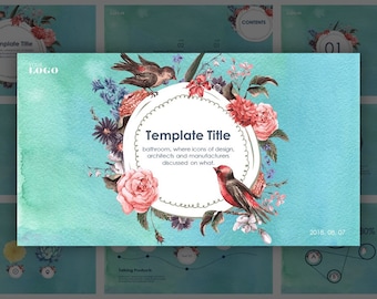 Watercolor Illustrations Style PowerPoint Template