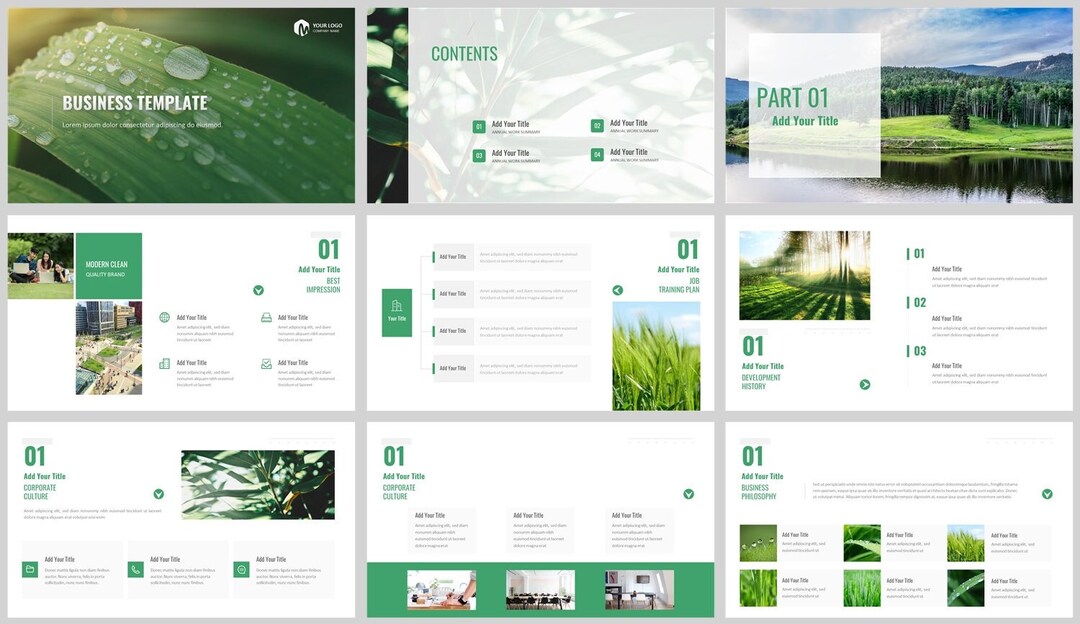 Modern Clean Business Annual Report Powerpoint Template - Etsy