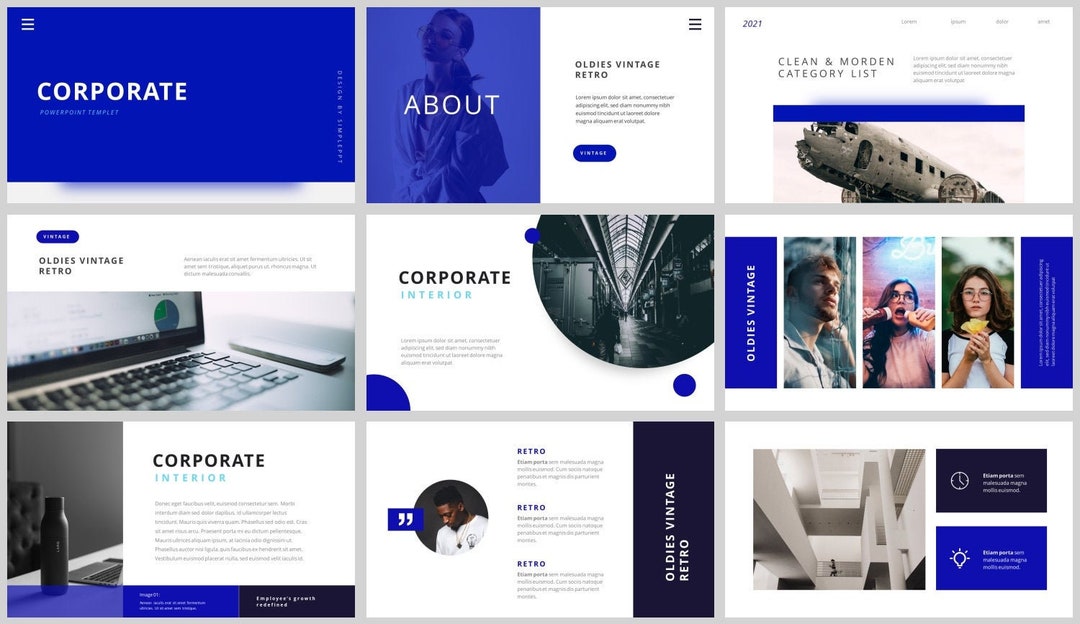 Minimal Magazine Style Business Powerpoint Template - Etsy