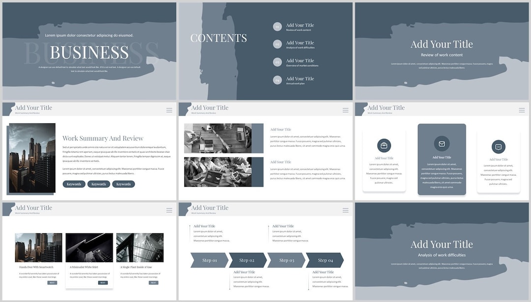 Minimal Clean Business Report Powerpoint Template - Etsy UK