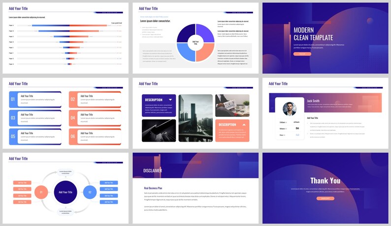 Modern Clean Business Plan Powerpoint Template - Etsy