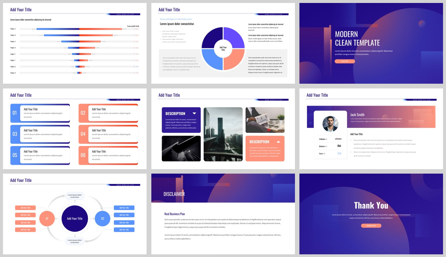 Modern Clean Business Plan Powerpoint Template - Etsy