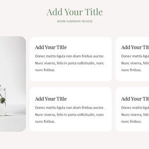 Minimal Clean Work Summary Powerpoint Template - Etsy