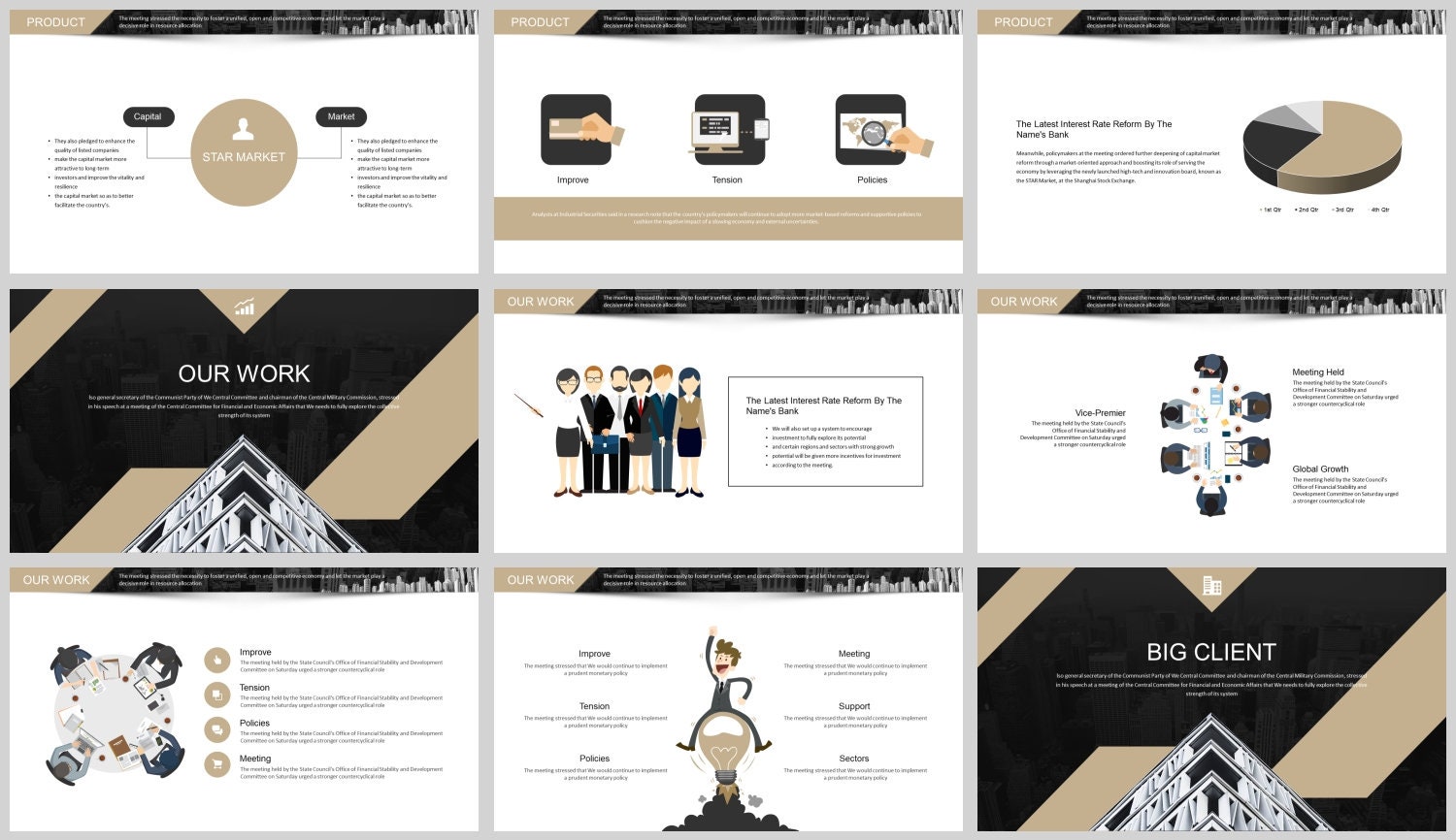 Minimal Clean Business Report Powerpoint Template - Etsy