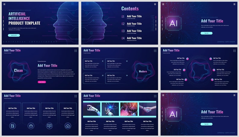 Modern Artificial Intelligence Business Powerpoint Template - Etsy