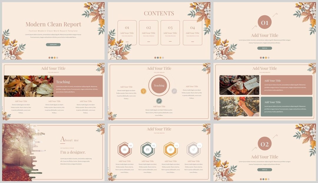 Minimal Clean Teaching Work Summary Powerpoint Template - Etsy