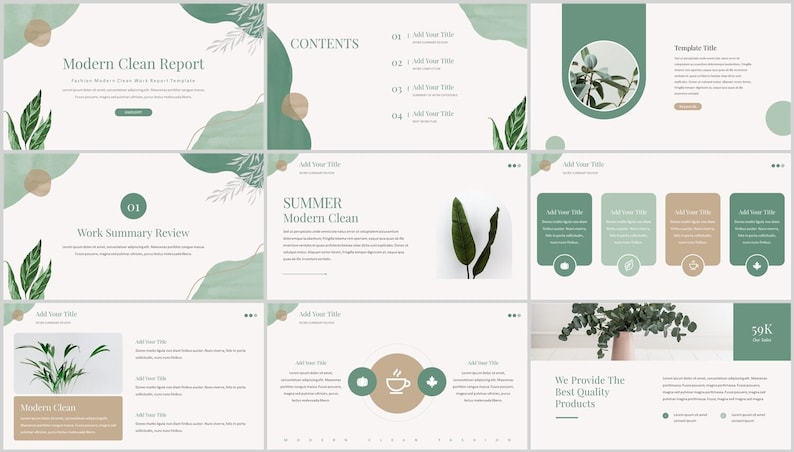 Minimal Clean Business Report Powerpoint Template - Etsy