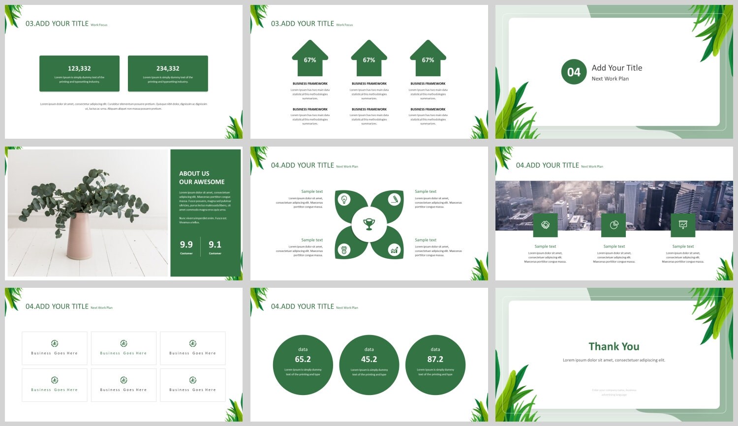 Modern Clean Business Work Summary Powerpoint Template - Etsy