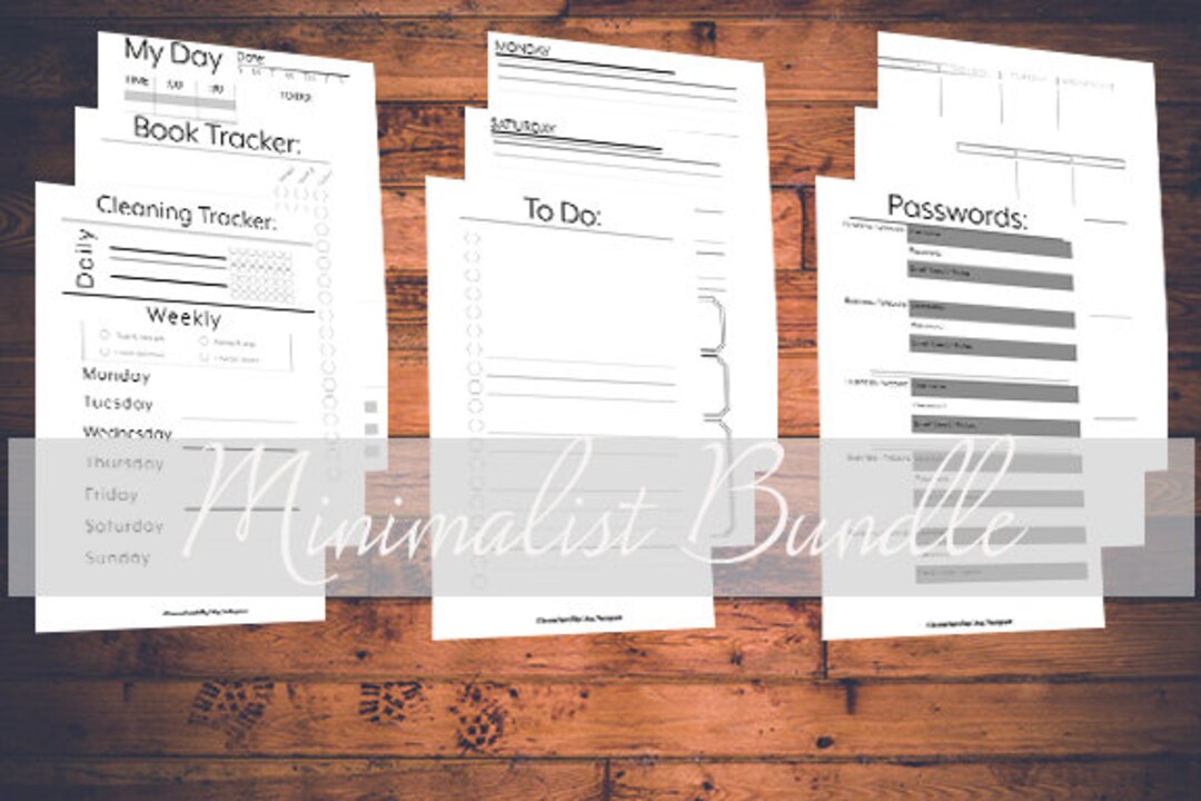 Minimalist Printable Planner Bundle - Etsy