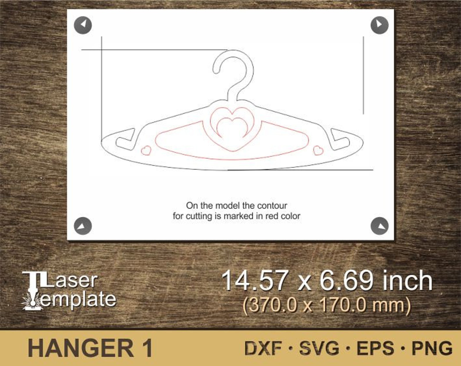 Wooden Hanger. Laser Template Cutting the Hanger. 2 Models in Etsy