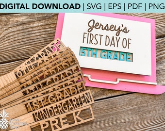 First Day of School Wood Photo Sign, Back to School, Laptop, Photo Prop, SVG, EPS, PDF, png, Glowforge