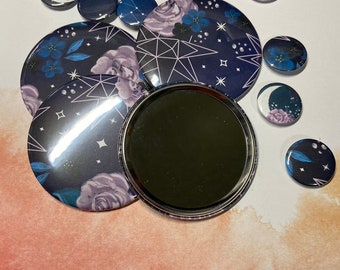 Celestial Floral button mirrors