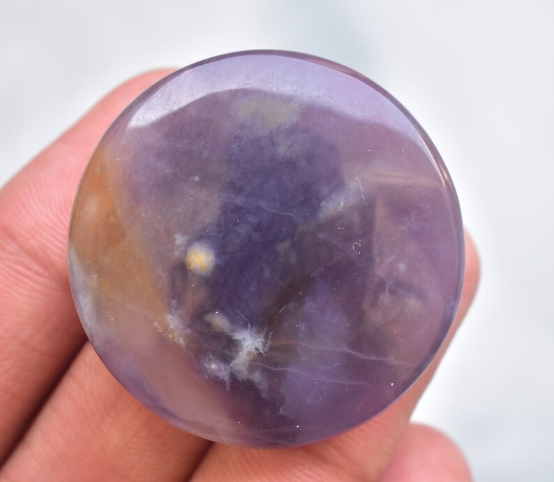 36x6 mm Loose Gemstone I-751 Purple Chalcedony Cabochon Purple Chalcedony Gemstone Round Shape 72.75 ct