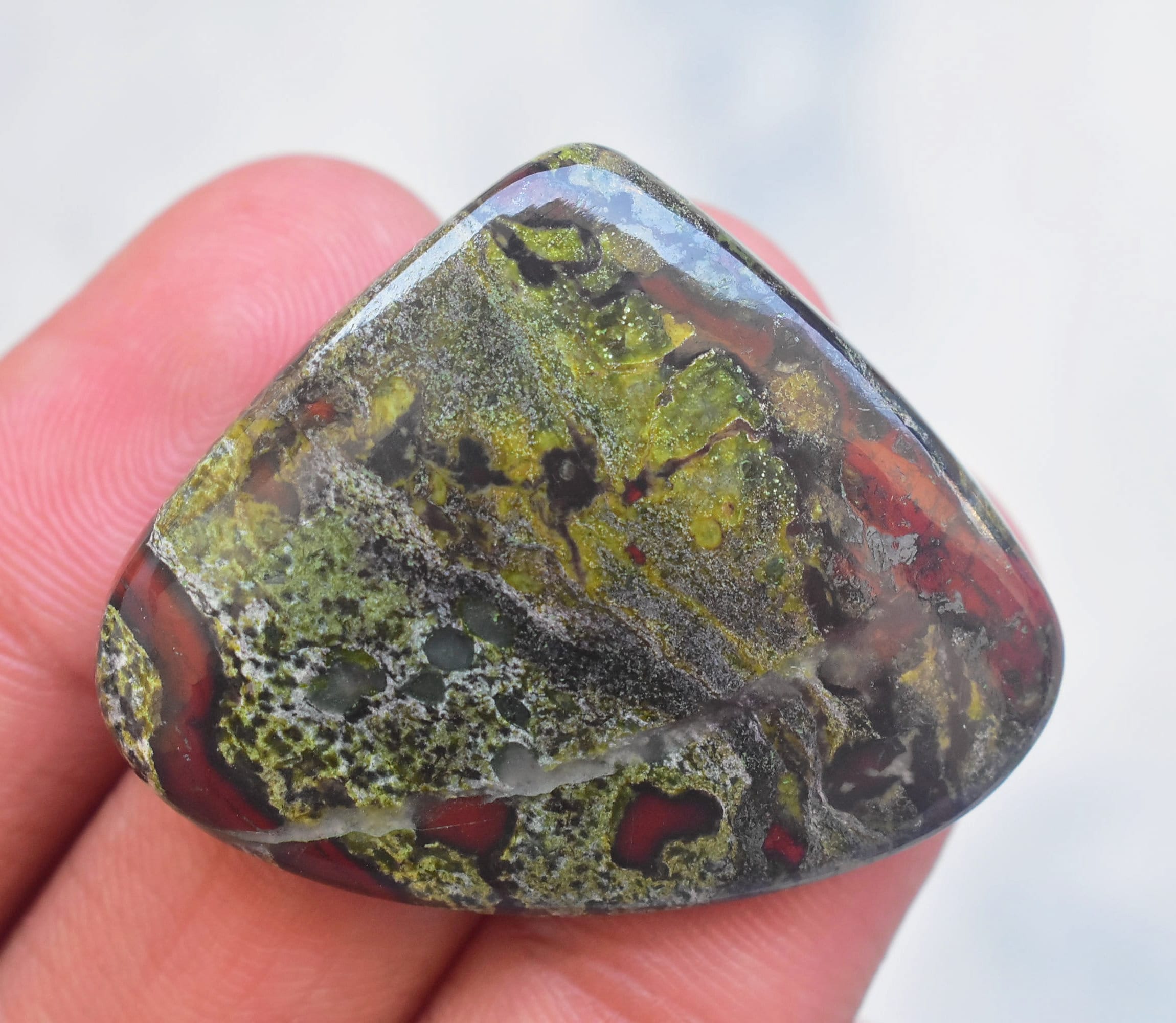 Dragon Jasper Cabochon / Dragon Jasper Gemstone / Pear Shape / Etsy