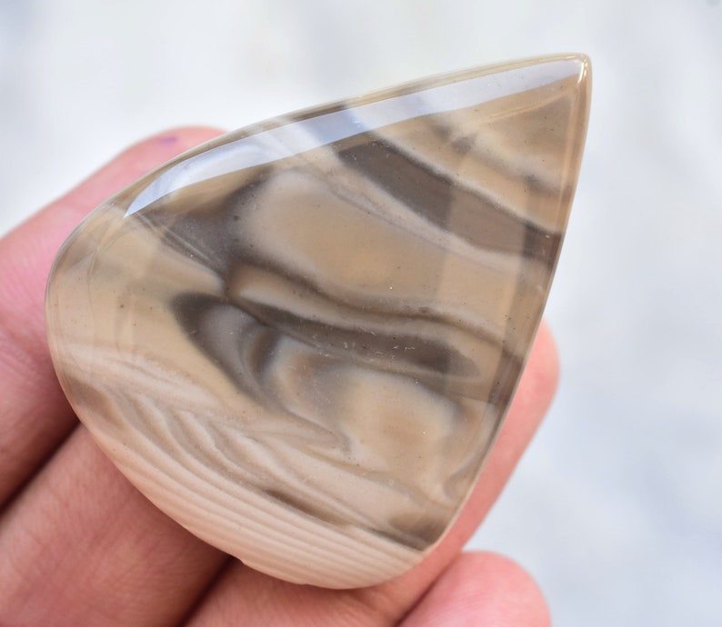 Loose Gemstone G-566 Flint Stone Cabochon Top Grade Flint Stone Gemstone Unique Desert Pattern Cab Pear Shape 81.10 ct 46X36X6 mm