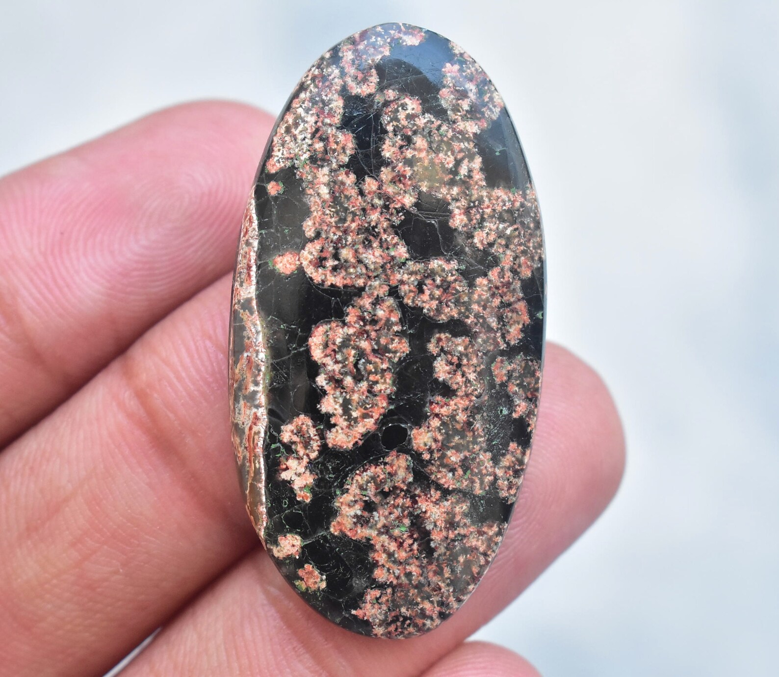 Flower Obsidian Cabochon / Flower Obsidian Gemstone / Oval Etsy