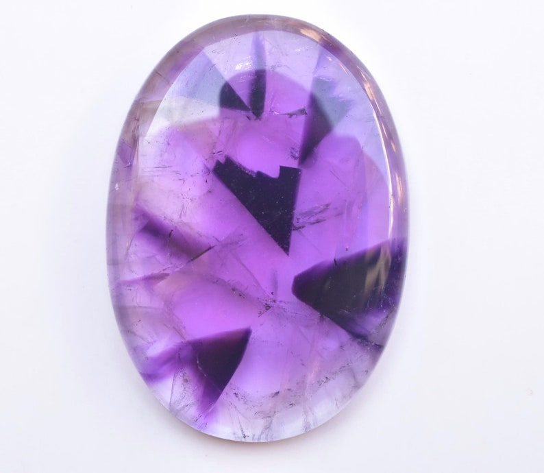 42x30x6 mm Star Amethyst Cabochon High Quality Star Amethyst Trapiche Gemstone Oval Shape 69.00 Ct Loose Gemstone I-869