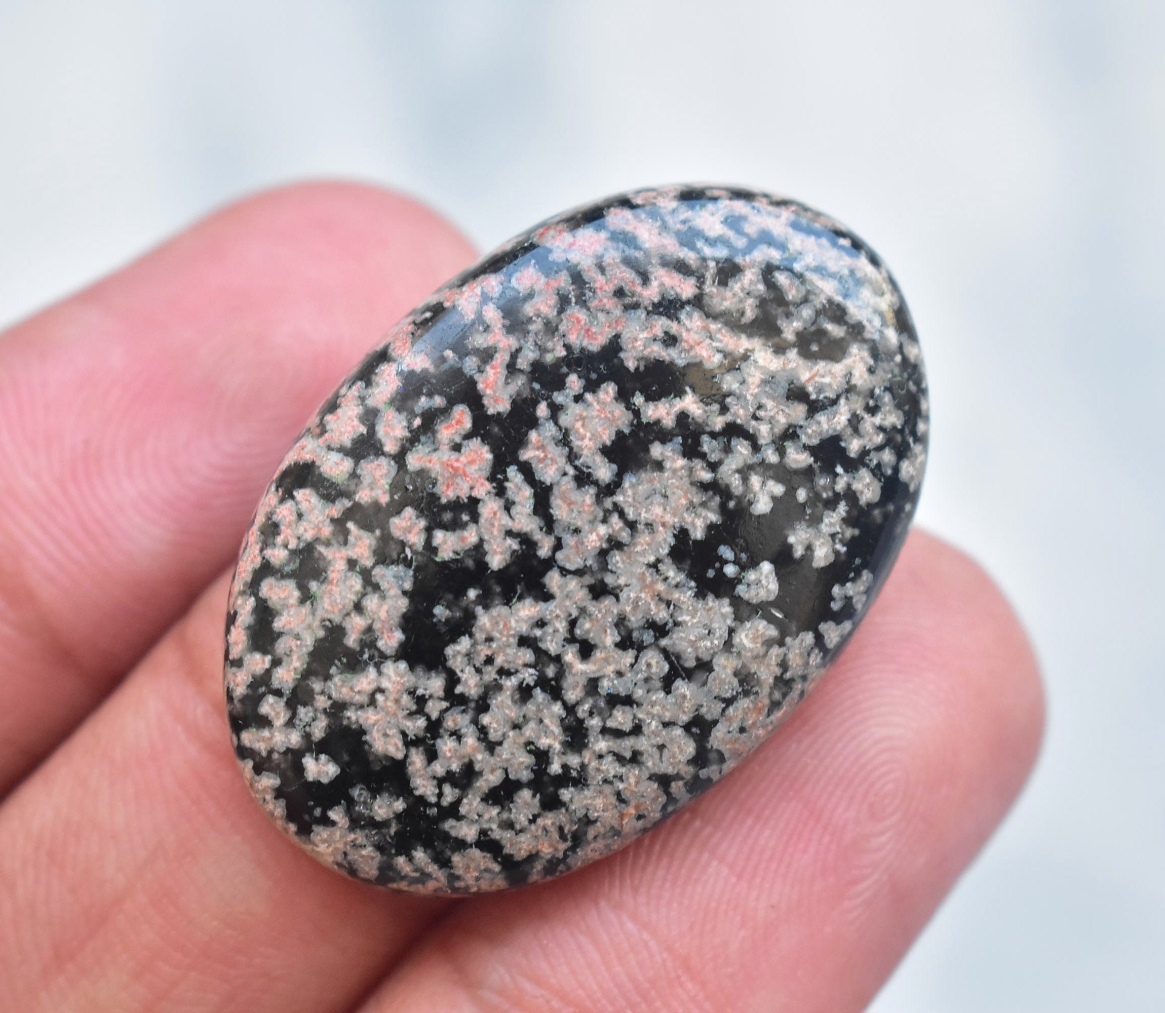 Flower Obsidian Cabochon / Flower Obsidian Gemstone / Oval Etsy