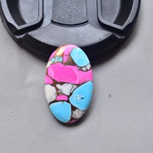 Cotton Candy Turquoise with Arizona Turquoise Cabochon / Oval Shape / 28.65 ct. / 30x20x5 mm. / Loose Gemstone / Q-367