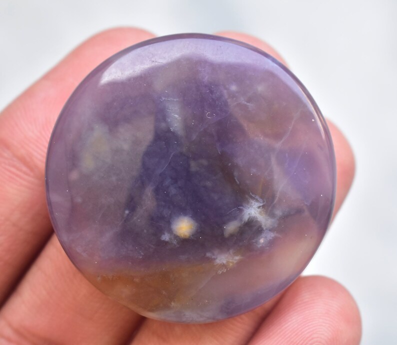 36x6 mm Loose Gemstone I-751 Purple Chalcedony Cabochon Purple Chalcedony Gemstone Round Shape 72.75 ct