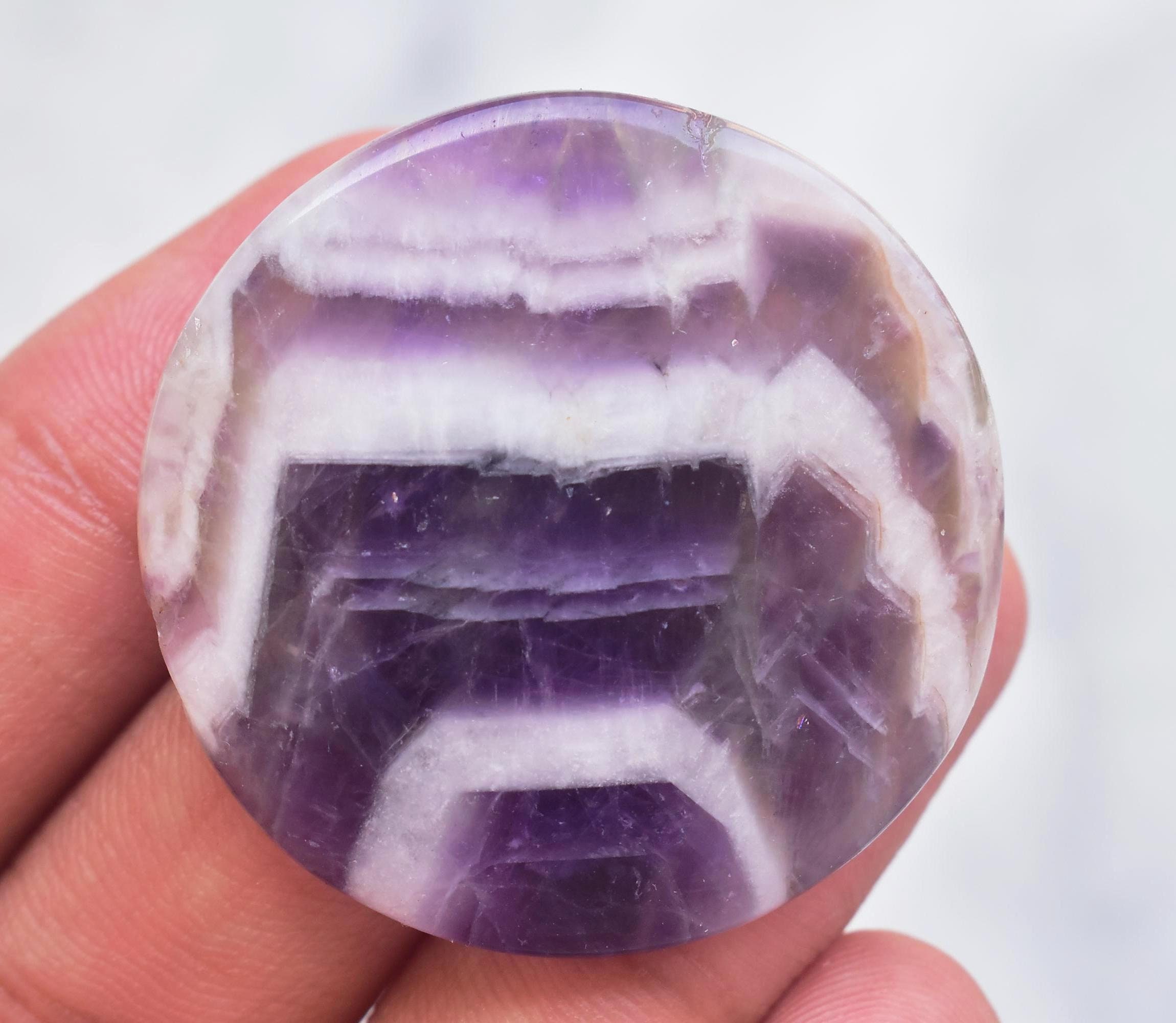 56.30 Ct Amethyst Lace Gemstone Round Shape Amethyst Lace Cabochon / 37x5 mm L-454 / Loose Gemstone 56.30 Ct Amethyst Lace Gemstone Round Shape Amethyst Lace Cabochon / 37x5 mm L-454 / Loose Gemstone