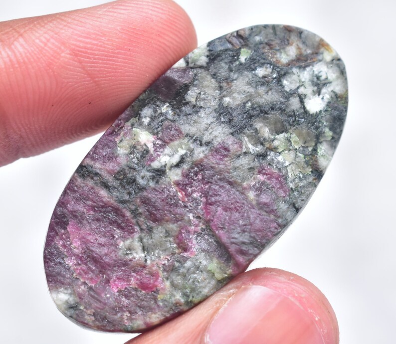 43x22x7 mm Eudialyte Druzy Cabochon Top Grade Eudialyte Druzy Gemstone Oval Shape 66.55 Ct Loose Gemstone I-451