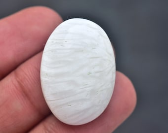 White Scolecite Cabochon / White Scolecite Gemstone / Oval Shape / 29.05 Ct. / 28x20x7 mm. Loose Gemstone H-790