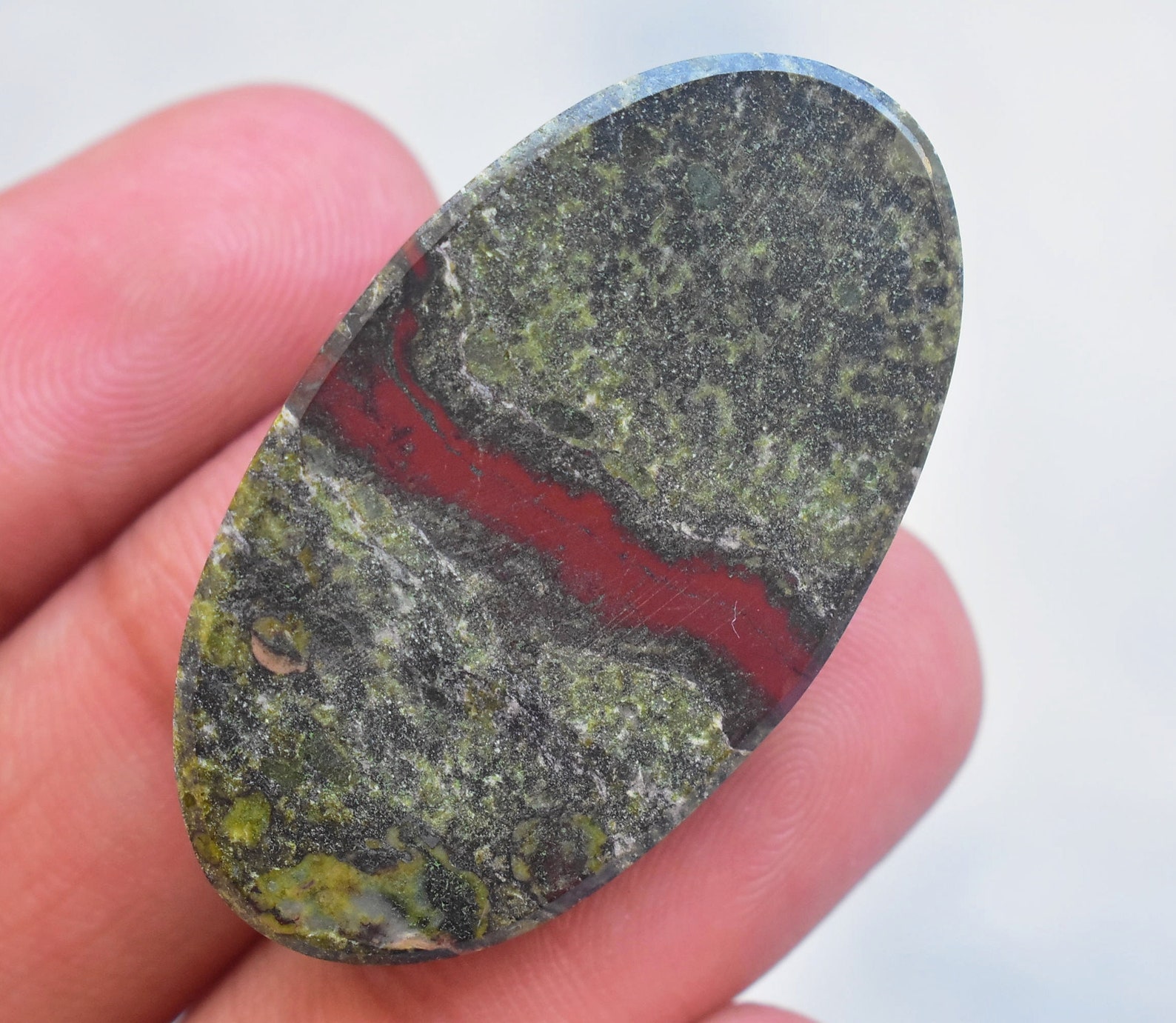 Dragon Jasper Cabochon / Dragon Jasper Gemstone / Oval Shape / Etsy
