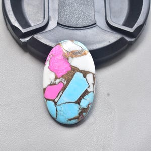 Cotton Candy Turquoise with Arizona Turquoise Cabochon / Oval Shape / 29.50 ct. / 31x20x5 mm. / Loose Gemstone / Q-365