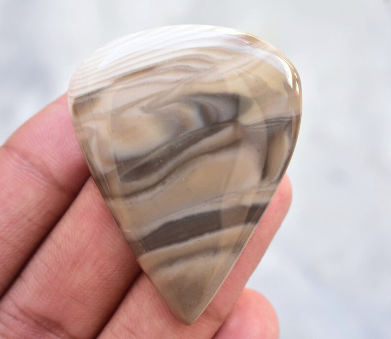 Loose Gemstone G-566 Flint Stone Cabochon Top Grade Flint Stone Gemstone Unique Desert Pattern Cab Pear Shape 81.10 ct 46X36X6 mm