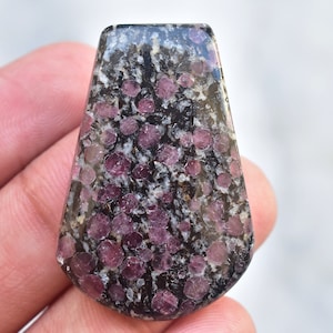 Ruby Fall Cabochon / High Quality Ruby Fall Gemstone / Freeform Shape / 52.25 Ct. / 39X26X5 mm. Loose Gemstone H-10