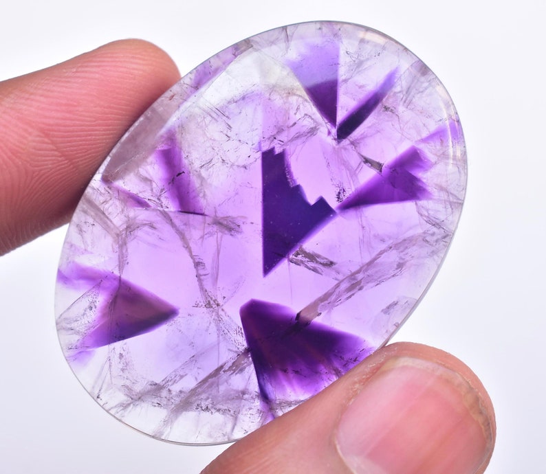 42x30x6 mm Star Amethyst Cabochon High Quality Star Amethyst Trapiche Gemstone Oval Shape 69.00 Ct Loose Gemstone I-869