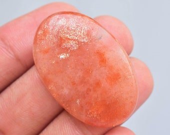 Natural  SunStone Cabochon /  SunStone Gemstone / Oval Shape / 50.55 Ct. / 36X24X7 mm. / Loose Gemstone / L-881