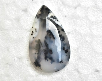 Dendrite Opal Cabochon / Dendritic Opal Gemstone / Dendritic Agate / For Jewelry / Pear Shape 22.00 Ct. / 31X18X6 mm. Loose Gemstone B-718